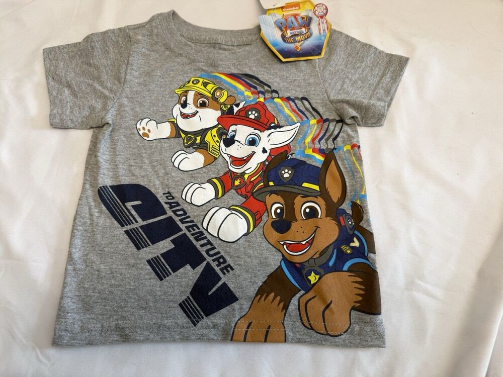 Paw Patrol Baby Boys Adventure City Gray Short Sleeves Shirt 18 Months NWT